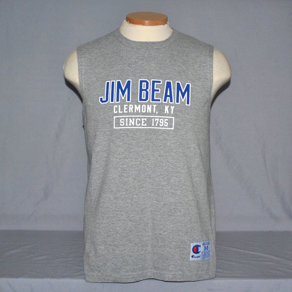 Vintage Champion Tank Top Size Medium Jim Beam Whiskey Graphic Tee